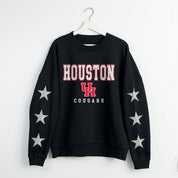 HOUSTON COUGARS VELOCITY STAR EMBELLISHED CREW SWEATSHIRT