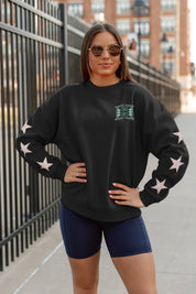 HAWAII RAINBOW WARRIORS DEDICATION EMBELLISHED STAR SLEEVE CREWNECK PULLOVER