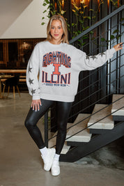 ILLINOIS FIGHTING ILLINI RESILIENCE STAR EMBELLISHED CREW SWEATSHIRT