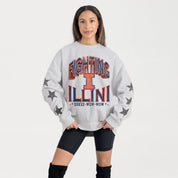 ILLINOIS FIGHTING ILLINI RESILIENCE STAR EMBELLISHED CREW SWEATSHIRT