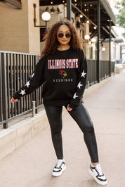 ILLINOIS STATE REDBIRDS VELOCITY STAR EMBELLISHED CREW SWEATSHIRT