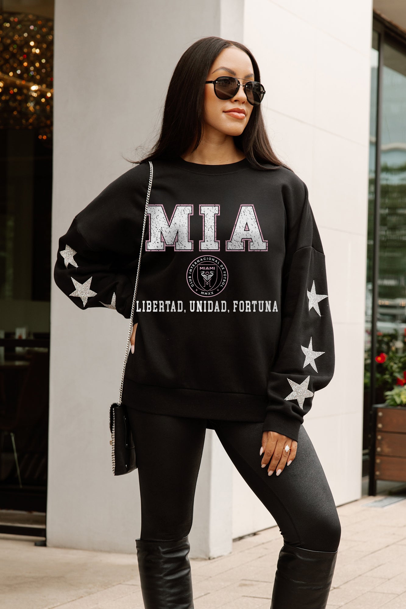 INTER MIAMI CF VELOCITY STAR EMBELLISHED CREW SWEATSHIRT