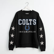 INDIANAPOLIS COLTS VELOCITY STAR EMBELLISHED CREW SWEATSHIRT