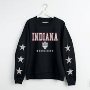 INDIANA HOOSIERS VELOCITY STAR EMBELLISHED CREW SWEATSHIRT