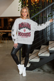INDIANA HOOSIERS RESILIENCE STAR EMBELLISHED CREW SWEATSHIRT