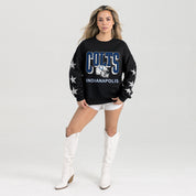 INDIANAPOLIS COLTS PURE VICTORY STAR EMBELLISHED CREW SWEATSHIRT