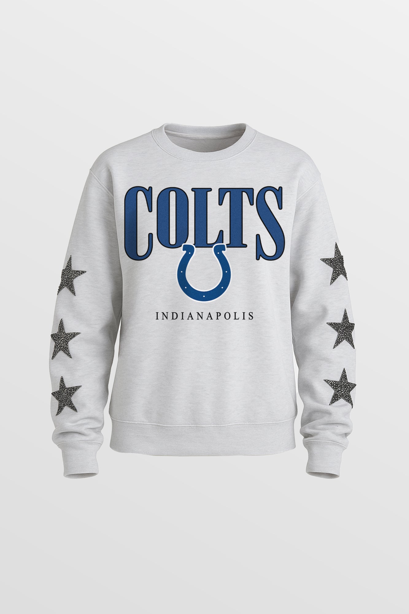 INDIANAPOLIS COLTS BOLD PLAY STAR EMBELLISHED CREW SWEATSHIRT BY RANDI MAHOMES
