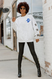 INDIANA STATE SYCAMORES DEDICATION EMBELLISHED STAR SLEEVE CREWNECK PULLOVER