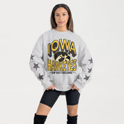 IOWA HAWKEYES RESILIENCE STAR EMBELLISHED CREW SWEATSHIRT