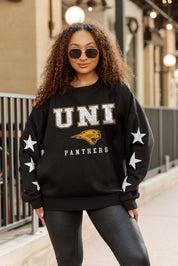 NORTHERN IOWA PANTHERS VELOCITY STAR EMBELLISHED CREW SWEATSHIRT