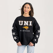 NORTHERN IOWA PANTHERS VELOCITY STAR EMBELLISHED CREW SWEATSHIRT