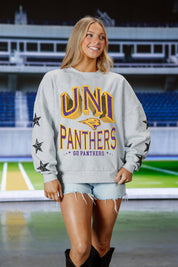 NORTHERN IOWA PANTHERS RESILIENCE STAR EMBELLISHED CREW SWEATSHIRT