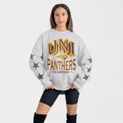 NORTHERN IOWA PANTHERS RESILIENCE STAR EMBELLISHED CREW SWEATSHIRT