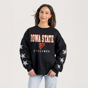 IOWA STATE CYCLONES VELOCITY STAR EMBELLISHED CREW SWEATSHIRT