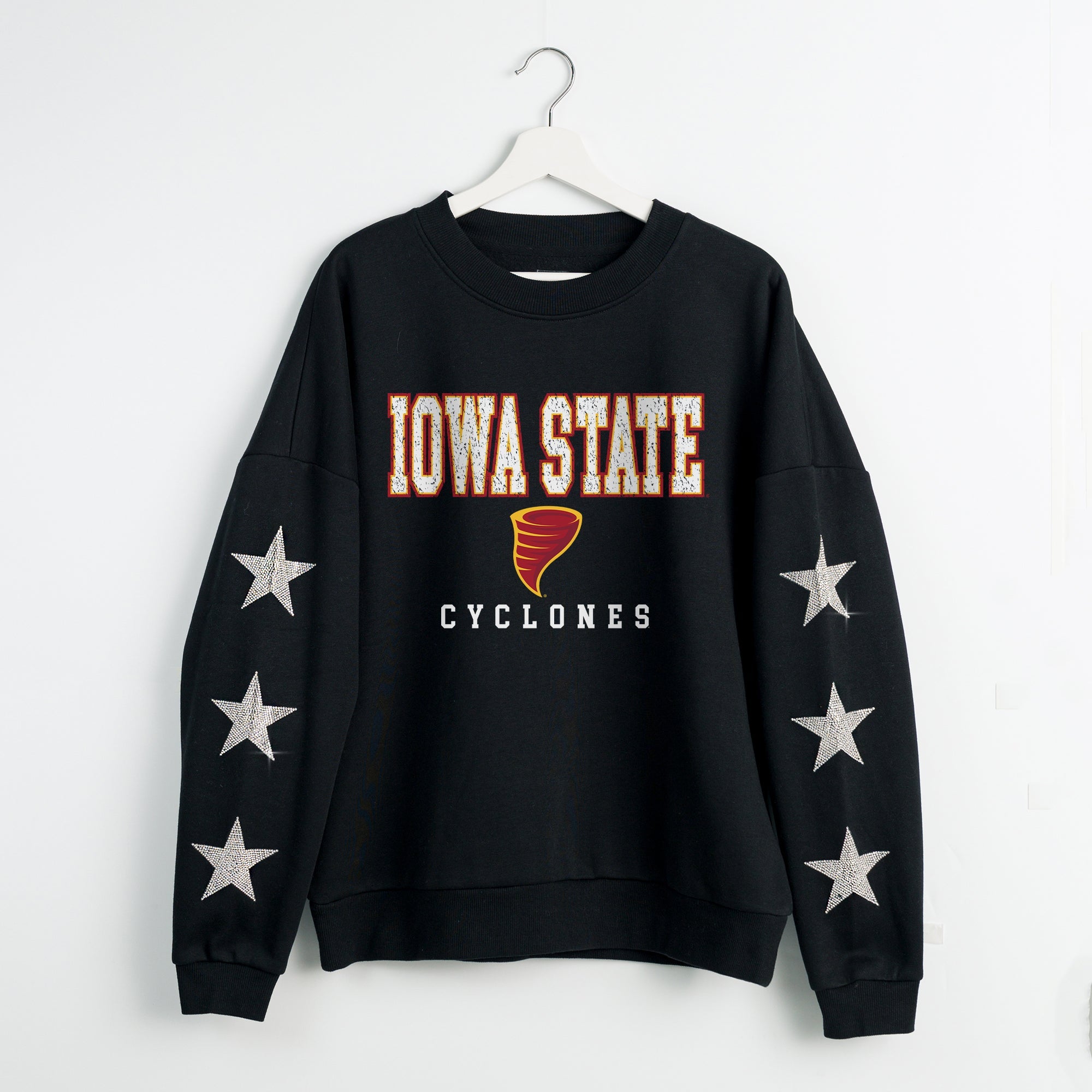 IOWA STATE CYCLONES VELOCITY STAR EMBELLISHED CREW SWEATSHIRT