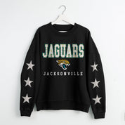 JACKSONVILLE JAGUARS VELOCITY STAR EMBELLISHED CREW SWEATSHIRT
