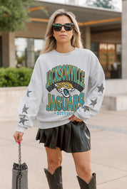 JACKSONVILLE JAGUARS RESILIENCE STAR EMBELLISHED CREW SWEATSHIRT