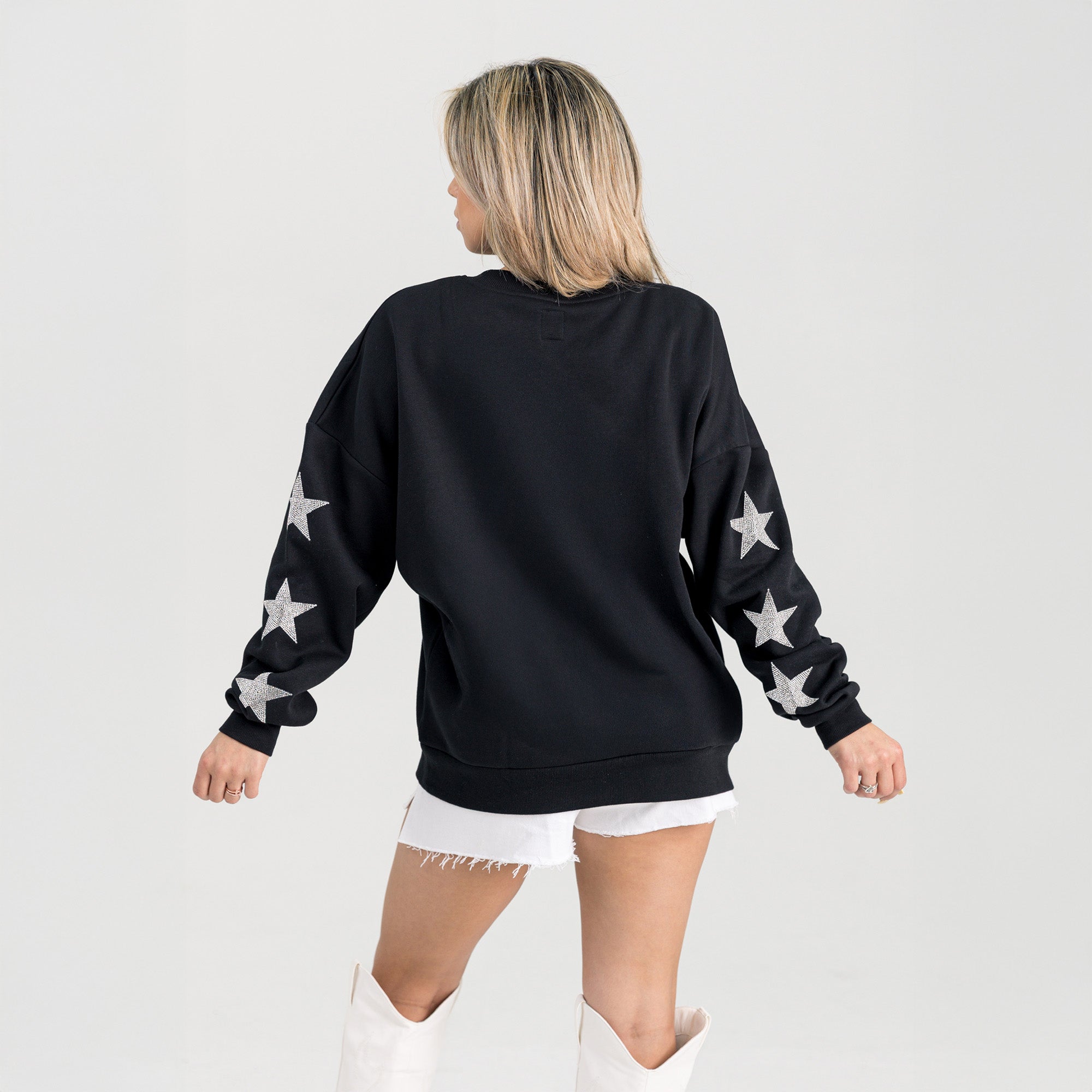 JACKSONVILLE JAGUARS PURE VICTORY STAR EMBELLISHED CREW SWEATSHIRT