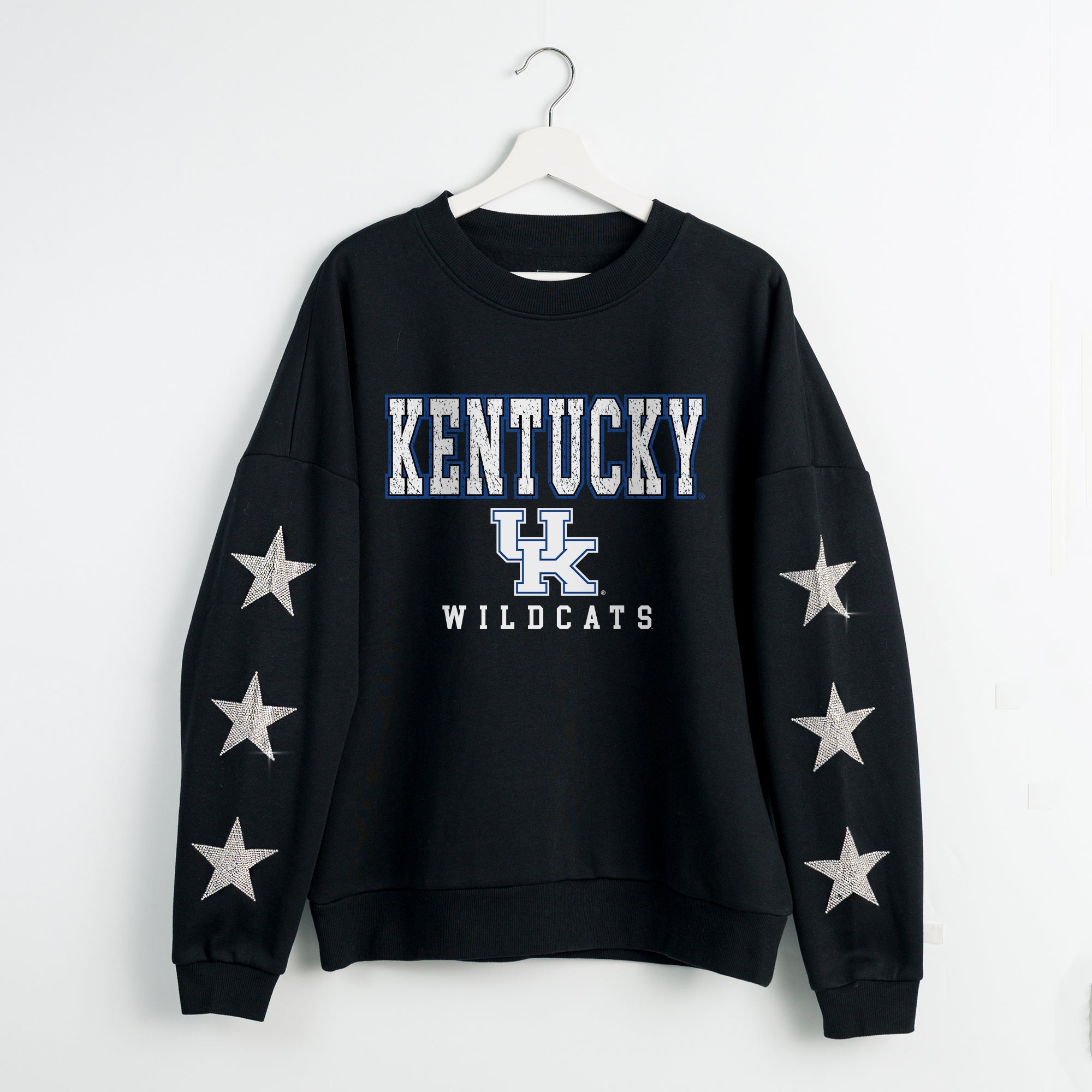 KENTUCKY WILDCATS VELOCITY STAR EMBELLISHED CREW SWEATSHIRT