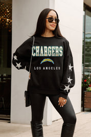 LOS ANGELES CHARGERS VELOCITY STAR EMBELLISHED CREW SWEATSHIRT