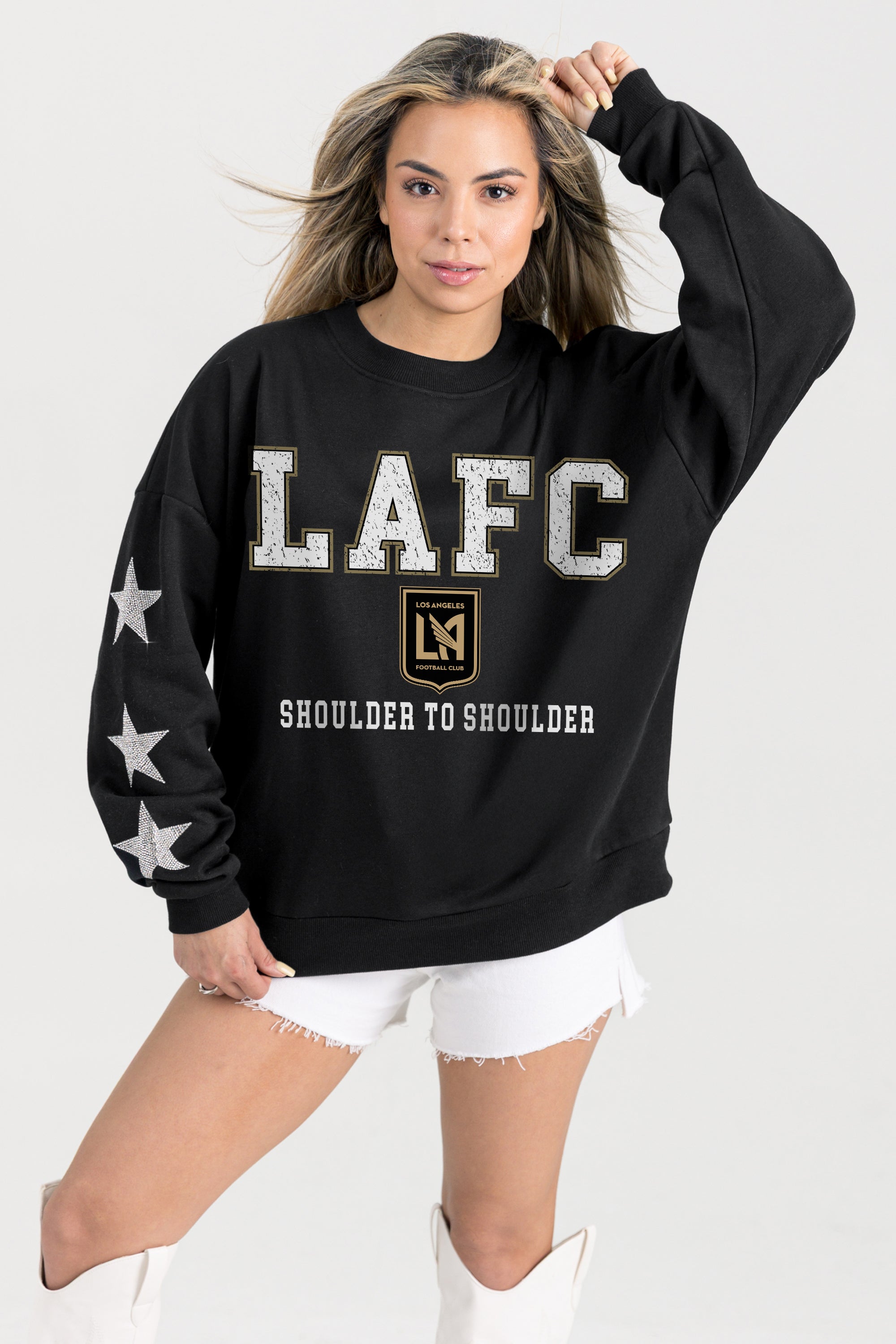 LOS ANGELES FC VELOCITY STAR EMBELLISHED CREW SWEATSHIRT