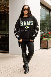 LOS ANGELES RAMS VELOCITY STAR EMBELLISHED CREW SWEATSHIRT