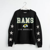 LOS ANGELES RAMS VELOCITY STAR EMBELLISHED CREW SWEATSHIRT
