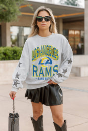 LOS ANGELES RAMS RESILIENCE STAR EMBELLISHED CREW SWEATSHIRT