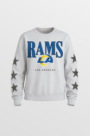 LOS ANGELES RAMS BOLD PLAY STAR EMBELLISHED CREW SWEATSHIRT BY RANDI MAHOMES