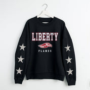 LIBERTY FLAMES VELOCITY STAR EMBELLISHED CREW SWEATSHIRT