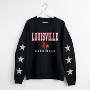 LOUISVILLE CARDINALS VELOCITY STAR EMBELLISHED CREW SWEATSHIRT