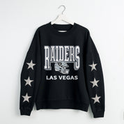 LAS VEGAS RAIDERS PURE VICTORY STAR EMBELLISHED CREW SWEATSHIRT