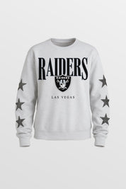 LAS VEGAS RAIDERS BOLD PLAY STAR EMBELLISHED CREW SWEATSHIRT BY RANDI MAHOMES
