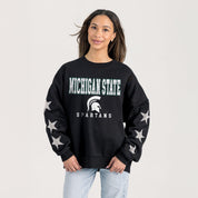 MICHIGAN STATE SPARTANS VELOCITY STAR EMBELLISHED CREW SWEATSHIRT