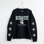 MICHIGAN STATE SPARTANS VELOCITY STAR EMBELLISHED CREW SWEATSHIRT