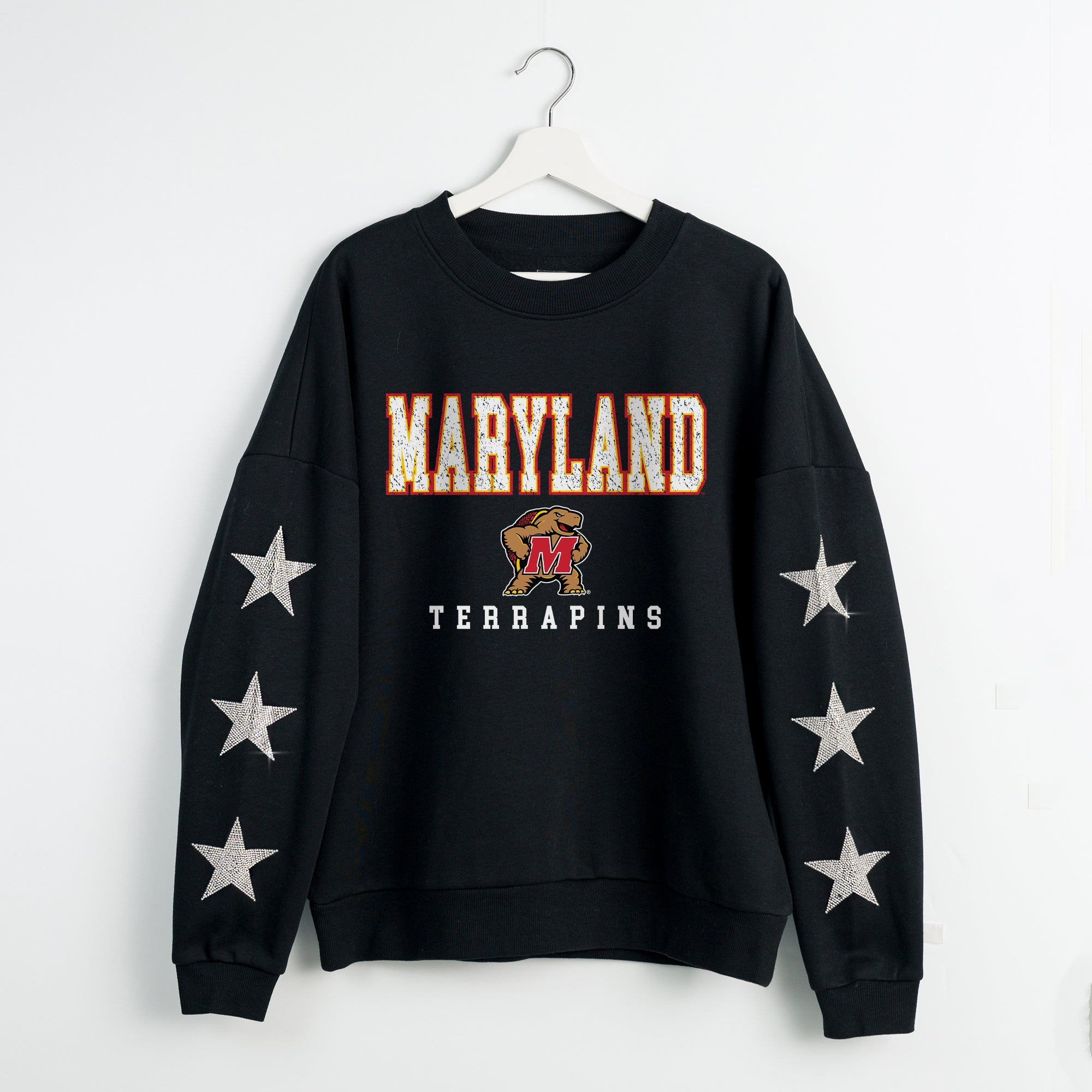 MARYLAND TERRAPINS VELOCITY STAR EMBELLISHED CREW SWEATSHIRT