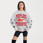 MARYLAND TERRAPINS PENNANT PRIDE EMBELLISHED STAR SLEEVE CREWNECK PULLOVER