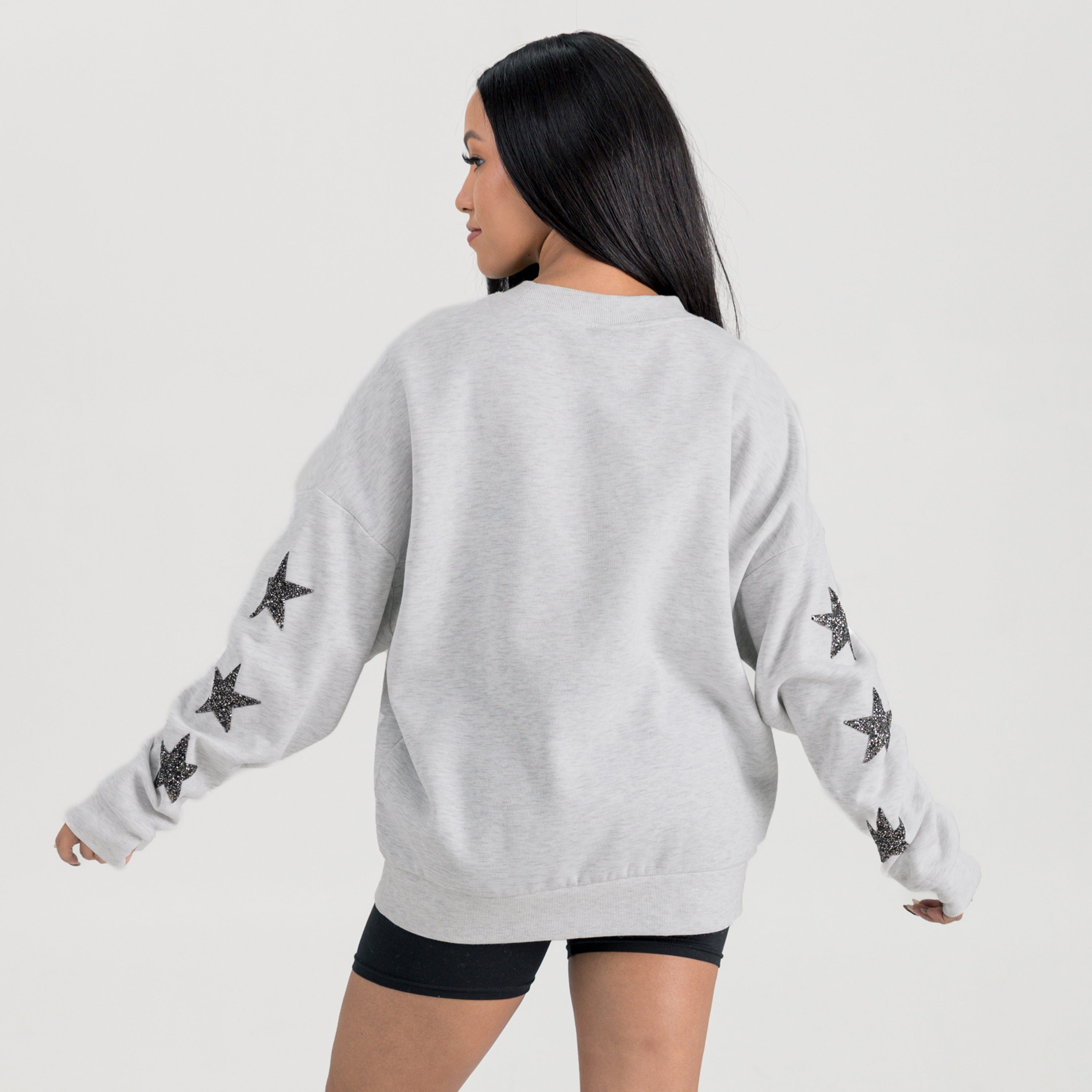 MIAMI DOLPHINS RESILIENCE STAR EMBELLISHED CREW SWEATSHIRT