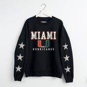 MIAMI HURRICANES VELOCITY STAR EMBELLISHED CREW SWEATSHIRT