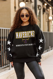 MINNESOTA STATE MANKATO MAVERICKS VELOCITY STAR EMBELLISHED CREW SWEATSHIRT