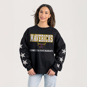 MINNESOTA STATE MANKATO MAVERICKS VELOCITY STAR EMBELLISHED CREW SWEATSHIRT
