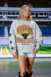 MINNESOTA STATE MANKATO MAVERICKS RESILIENCE STAR EMBELLISHED CREW SWEATSHIRT