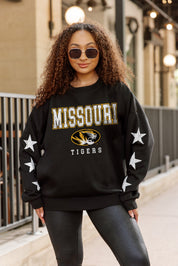 MISSOURI TIGERS VELOCITY STAR EMBELLISHED CREW SWEATSHIRT