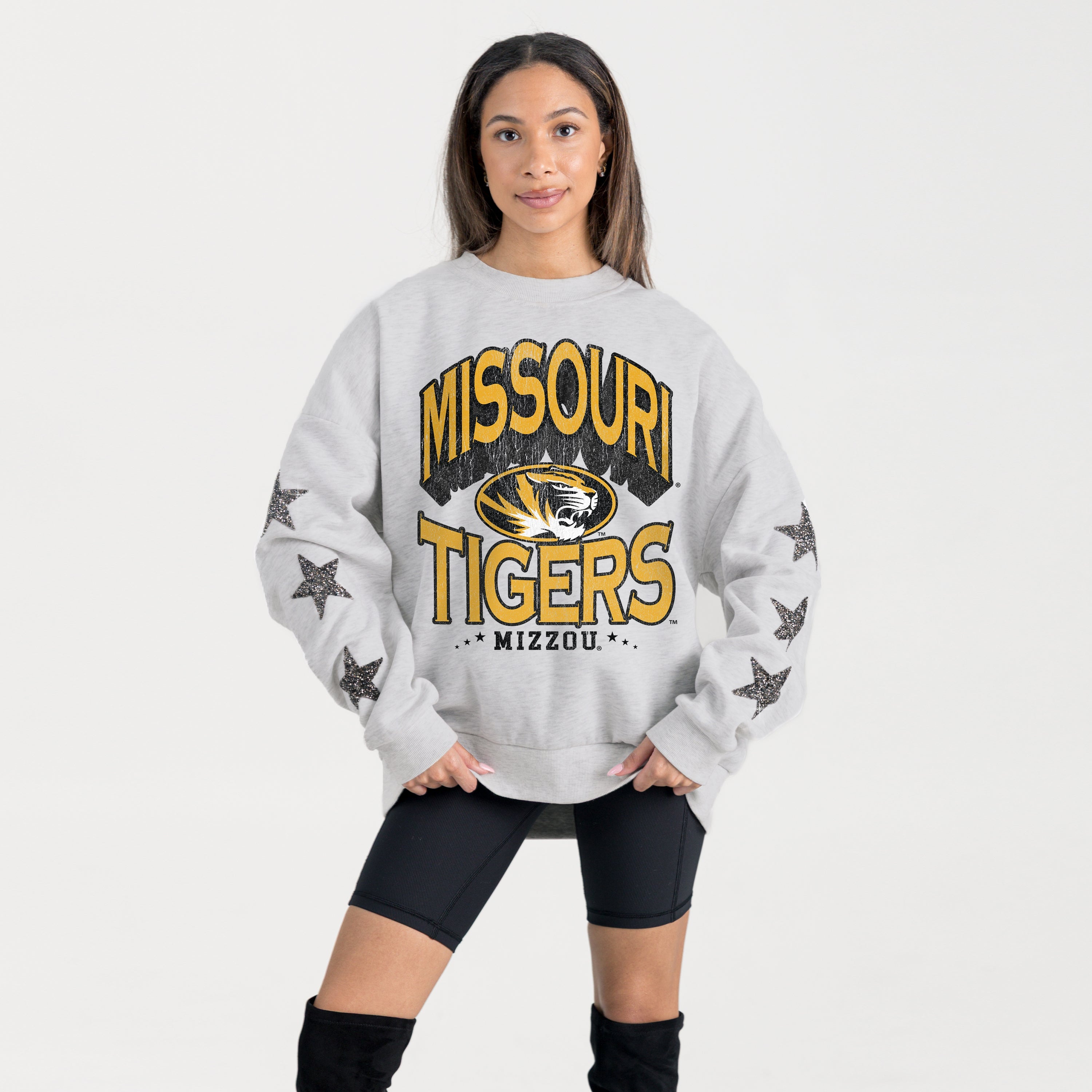 MISSOURI TIGERS RESILIENCE STAR EMBELLISHED CREW SWEATSHIRT