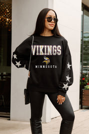 MINNESOTA VIKINGS VELOCITY STAR EMBELLISHED CREW SWEATSHIRT