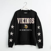 MINNESOTA VIKINGS VELOCITY STAR EMBELLISHED CREW SWEATSHIRT