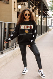 MINNESOTA GOLDEN GOPHERS VELOCITY STAR EMBELLISHED CREW SWEATSHIRT
