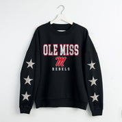 OLE MISS REBELS VELOCITY STAR EMBELLISHED CREW SWEATSHIRT