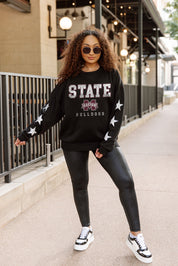 MISSISSIPPI STATE BULLDOGS VELOCITY STAR EMBELLISHED CREW SWEATSHIRT