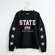 MISSISSIPPI STATE BULLDOGS VELOCITY STAR EMBELLISHED CREW SWEATSHIRT